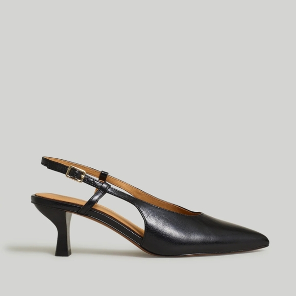 New! Madewell The Debbie Slingback Leather Pump Heels - Picture 2 of 14